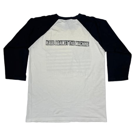 RAGE AGAINST THE MACHINE 1996 EVIL EMPIRE AMERICAN FLAG RAGLAN WHITE/BLACK GIANT LARGE 2231