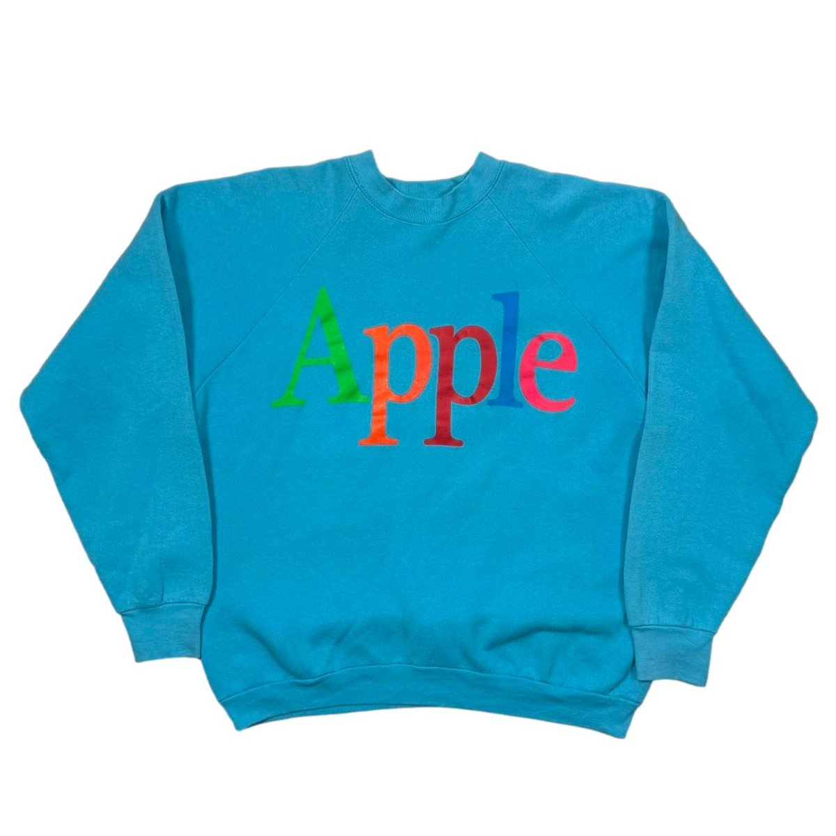 Apple MULTI LOGO CREWNECK SWEAT TEAL BLUE FRUIT