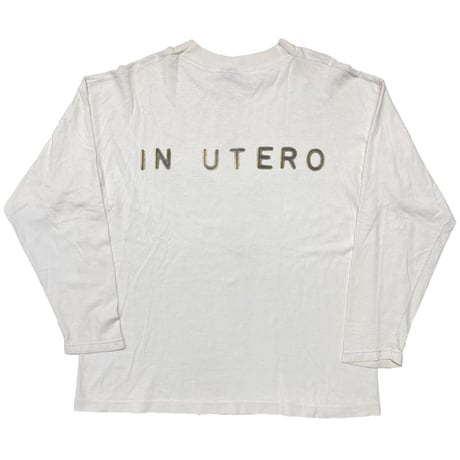 NIRVANA IN UTERO LS WHITE SCREEN STARS XL 8335