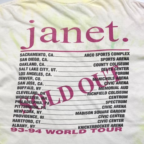 JANET JACKSON 93-94 WORLD TOUR BOOTLEG TIE DYE HORIZON FITS XL 1867