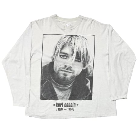 NIRVANA KURT COBAIN MEMORIAL MONOCHROME LS WHITE SCREEN STARS XL 8316