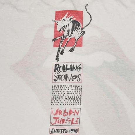 ROLLING STONES EUROPE 1990 URBAN JUNGLE WHITE FITS XL 4494