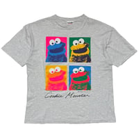 THE SESAME STREET COOKIE MONSTER ANDY WARHOL PARODY ASH GREY FITS LARGE 8515