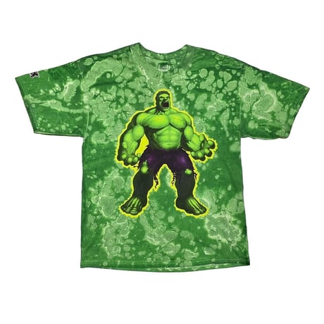 MARVEL TIE DYE HULK KRAFT COMMERCIAL TEE GREEN GILDAN XL 8754