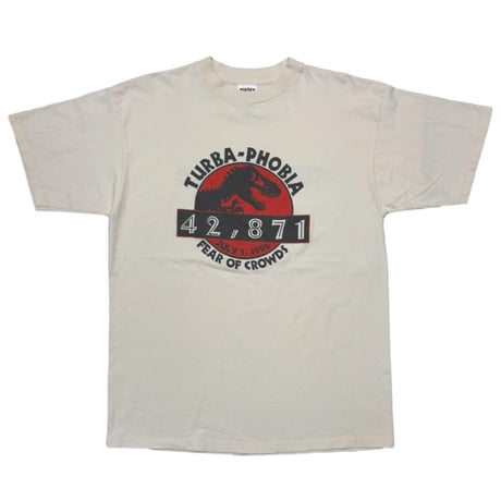 JURASSIC PARK 1996 TURBA-PHOBIA 42,871 UNIVERSAL STUDIOS NATURAL TULTEX XL 3874