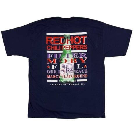 RED HOT CHILI PEPPERS ROLLING ROCK TOWN FAIR NAVY GILDAN HONDURAS XL 3172