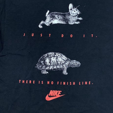 90S VINTAGE NIKE SUPER RARE JUST DO IT THERE IS NO FINISH LINE TEE BLACK MEDIUM 5465