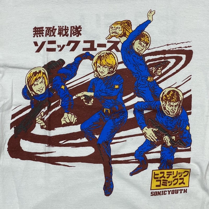 SONIC YOUTH HYSTERIC COMICS TEE WHITE HANES MED