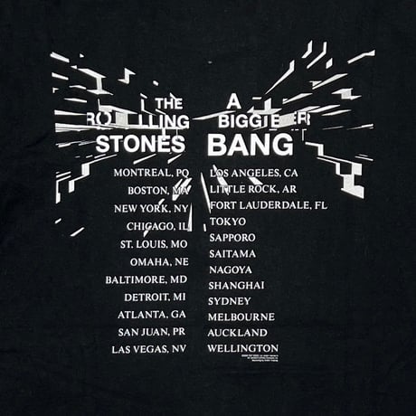 ROLLING STONES LIP & TONGUE A BIGGER BANG 2006 BLACK XL 4518