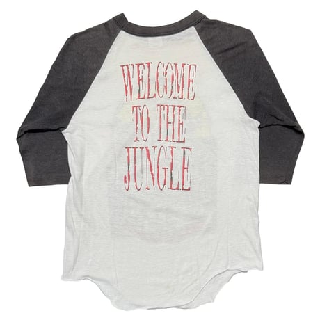 GUNS N' ROSES 1988 WELCOME TO THE JUNGLE RAGLAN HANDTEX LARGE 3377