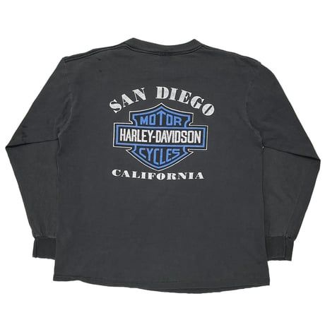 HARLEY DAVIDSON	BLUE V FLAME SNDIEGO EMBLEM LS LARGE 5963