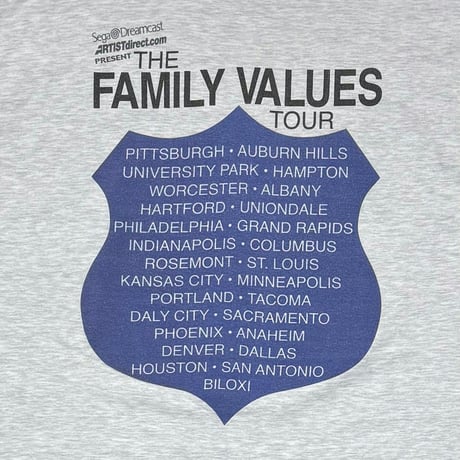 THE FAMILY VALUES TOUR SEGA DREAMCAST PRESENTS 1999 ASH GREY FITS XL 0022