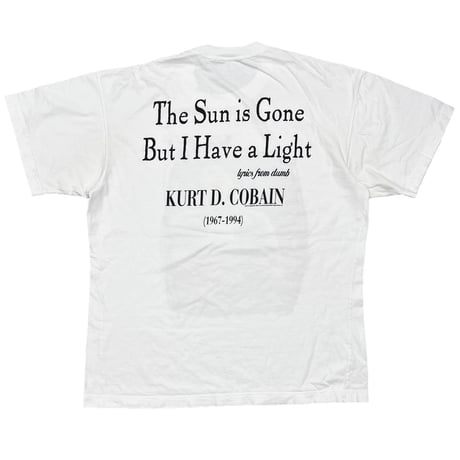 NIRVANA KURT COBAIN MEMORIAL SUN IS GONE WHITE FITS XL 6990