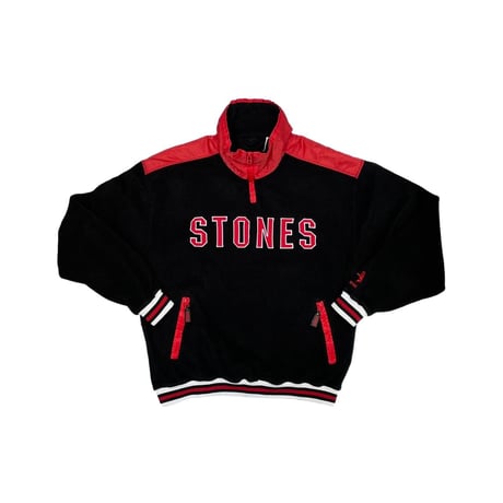 ROLLING STONES HALF ZIP UP FLEECE BLACK RED XL