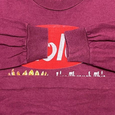 HOLE LIVE THROUGH THIS TOUR 1995 LS BORDEAUX FRUIT OF THE LOOM XL 4275