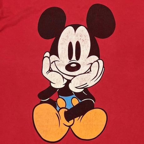 DISNEY VINTAGE MICKEY MOUSE LINK PRINT RED FITS XL 3171