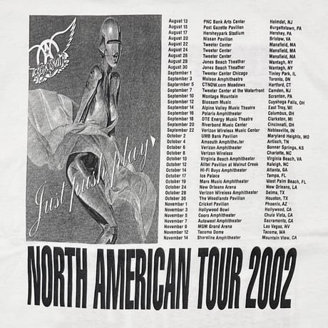 AEROSMITH JUST PUSH PLAY 2002 BOOTLEG WHITE DELTA XL 8574