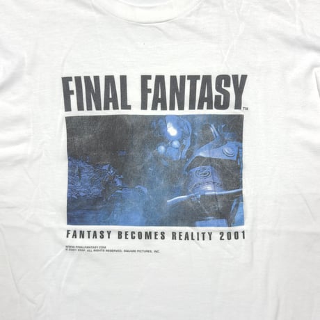 FINAL FANTASY MOVIE PROMO FANTASY BECOMES REALITY 2001 WHITE FITS XL 9041