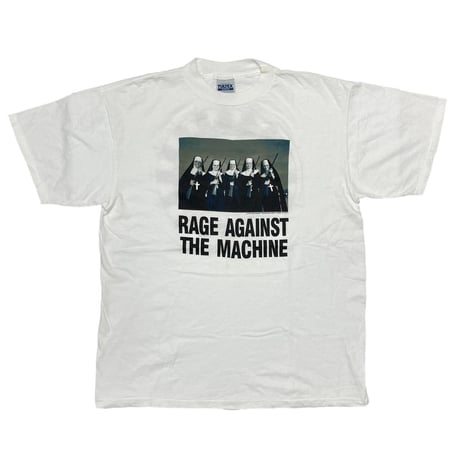 RAGE AGAINST THE MACHINE 1997 NUNS AND GUNS TEE WHITE TULTEX LARGE 9666