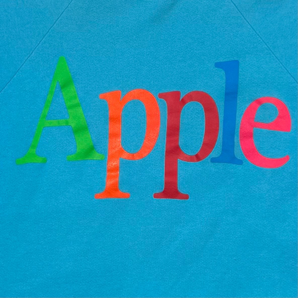 Apple MULTI LOGO CREWNECK SWEAT TEAL BLUE FRUIT