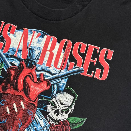 GUNS N' ROSES LIVE 1991 SKULL HEART GUN SKID ROW BLACK FITS XL 3674