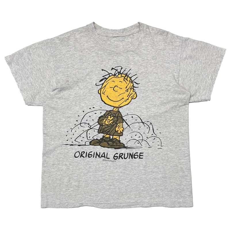トップス PEANUTS ORIGINAL GRUNGE GREY XL 5430 PEANUTS ORIGINAL GRUNGE ASH GREY FITS LARGE 372