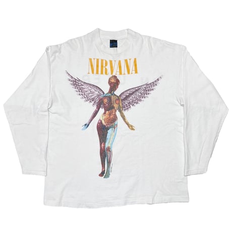 NIRVANA IN UTERO LS WHITE SCREEN STARS XL 0836