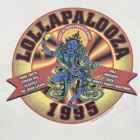 LOLLAPALOOZA 1995 WHITE GIANT BY TULTEX XL 0899