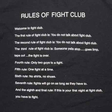 FIGHT CLUB MOVIE PROMO RULES OF FIGHT CLUB GIANT XL 2204