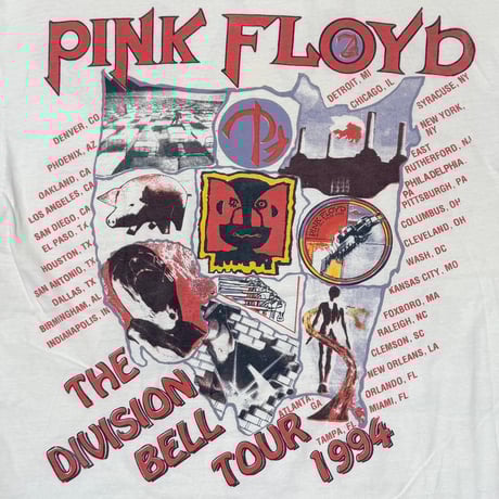 PINK FLOYD DIVISION BELL TOUR 1994 BOOTLEG WHITE HANES XL 0505
