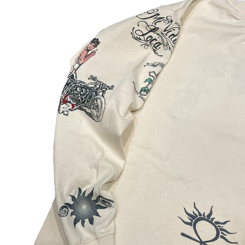 トップス DENNIS RODMAN TATTOO LS NATURAL LARGE DENNIS RODMAN TATTOO LS NATURAL LARGE/XL | grea