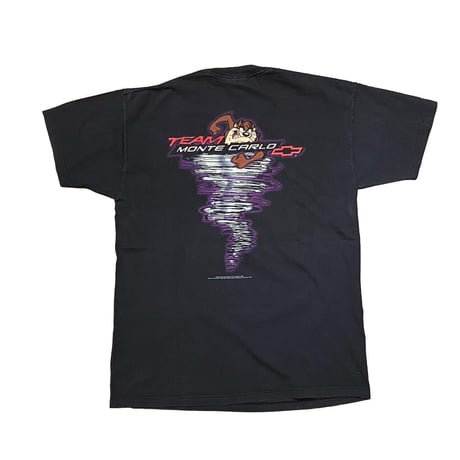 LOONEY TUNES TAZMANIAN DEVIL TEAM MONTE CARLO NASCAR TEE JERZEES BLACK LARGE 6965