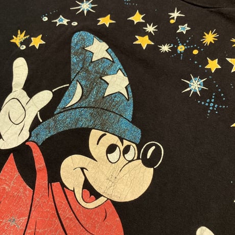 DISNEY VINTAGE MICKEY DISNEY FANTASIA TEE BLACK LARGE 7299