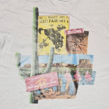 Marlboro CACTUS RODEO COUNTRY STORE POCKET WHITE FRUIT OF THE LOOM XL 1813