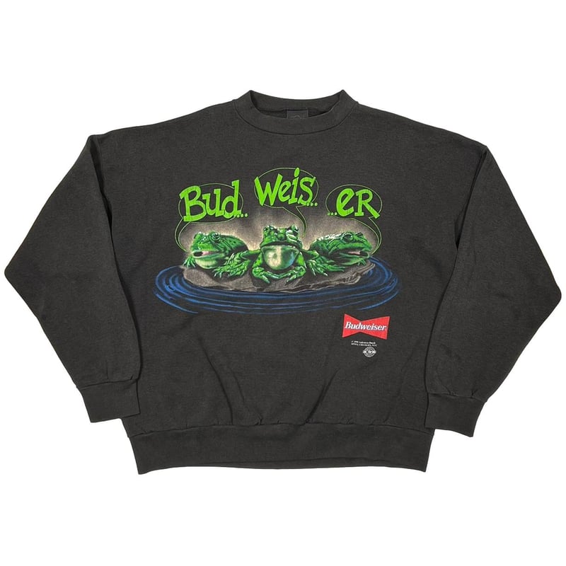 トップス 1989 The Rolling Stones Budweiser sweat Budweiser 3FROGS YOUR PAD ON MINE? CREWNECK SWE