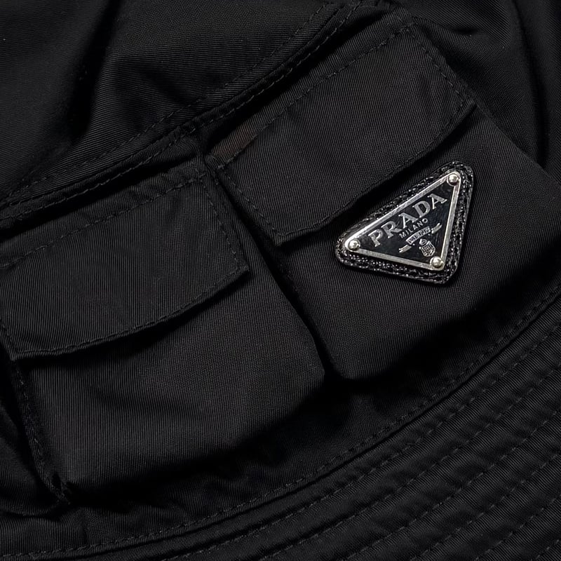 PRADA RE- NYLON BUCKET HAT BLACK XXL | greatLAn