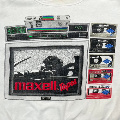 maxell GET BLOWN AWAY! CREWNECK SWEAT WHITE OSFA FITS L-XL 1233