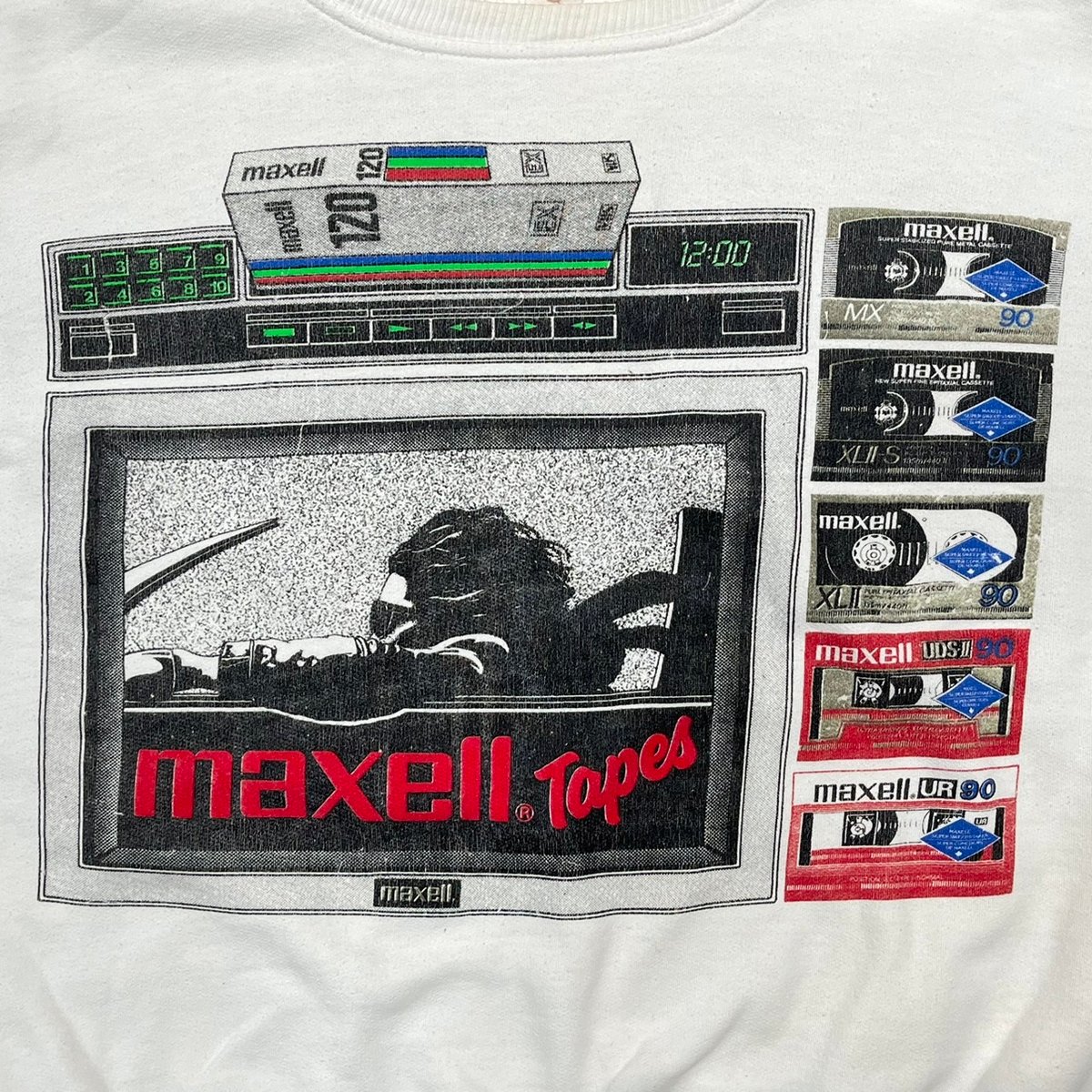 maxell GET BLOWN AWAY! CREWNECK SWEAT WHITE OSF