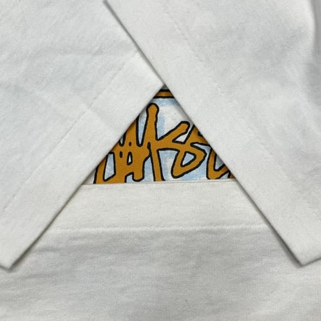 OLD STUSSY 90’s CIRCLE DRAGON WHITE NAVY TAG LARGE 4041