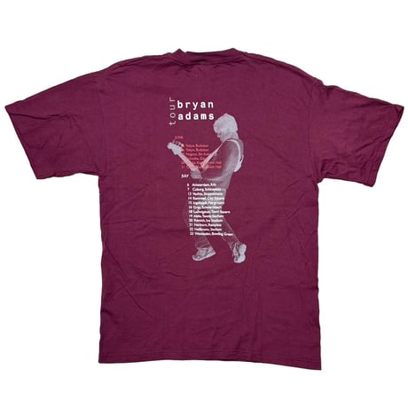 Bryan Adams LIVE TOUR BURGUNDY SCREEN STARS LARGE 8879
