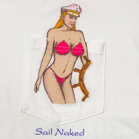 OLD&VINTAGE SAIL NAKED POCKET TEE WHITE FITS XL 2401