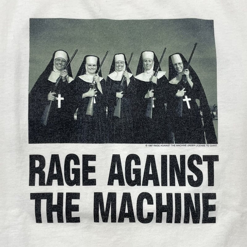トップス RAGE AGAINST THE MACHINE NUNS & GUNS XL RAGE AGAINST THE MACHINE NUNS & GUNS WHITE GIAN