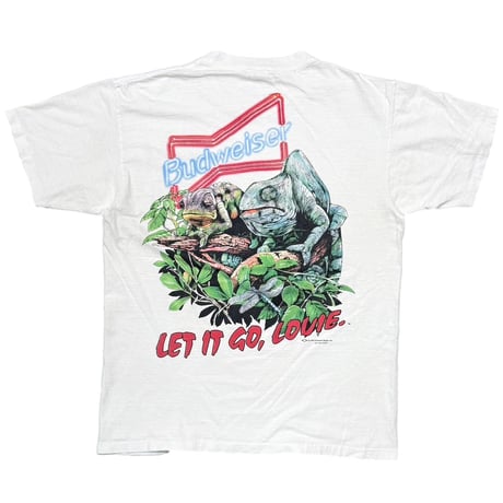 Budweiser 1997 LIZARD PRINTED POCKET WHITE anvil LARGE 2590