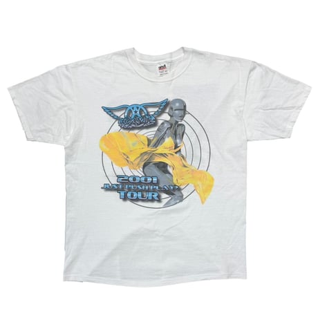 AEROSMITH SORAYAMA 2001 JUST PUSH PLAY TOUR BOOTLEG WHITE ANVIL XL 8874