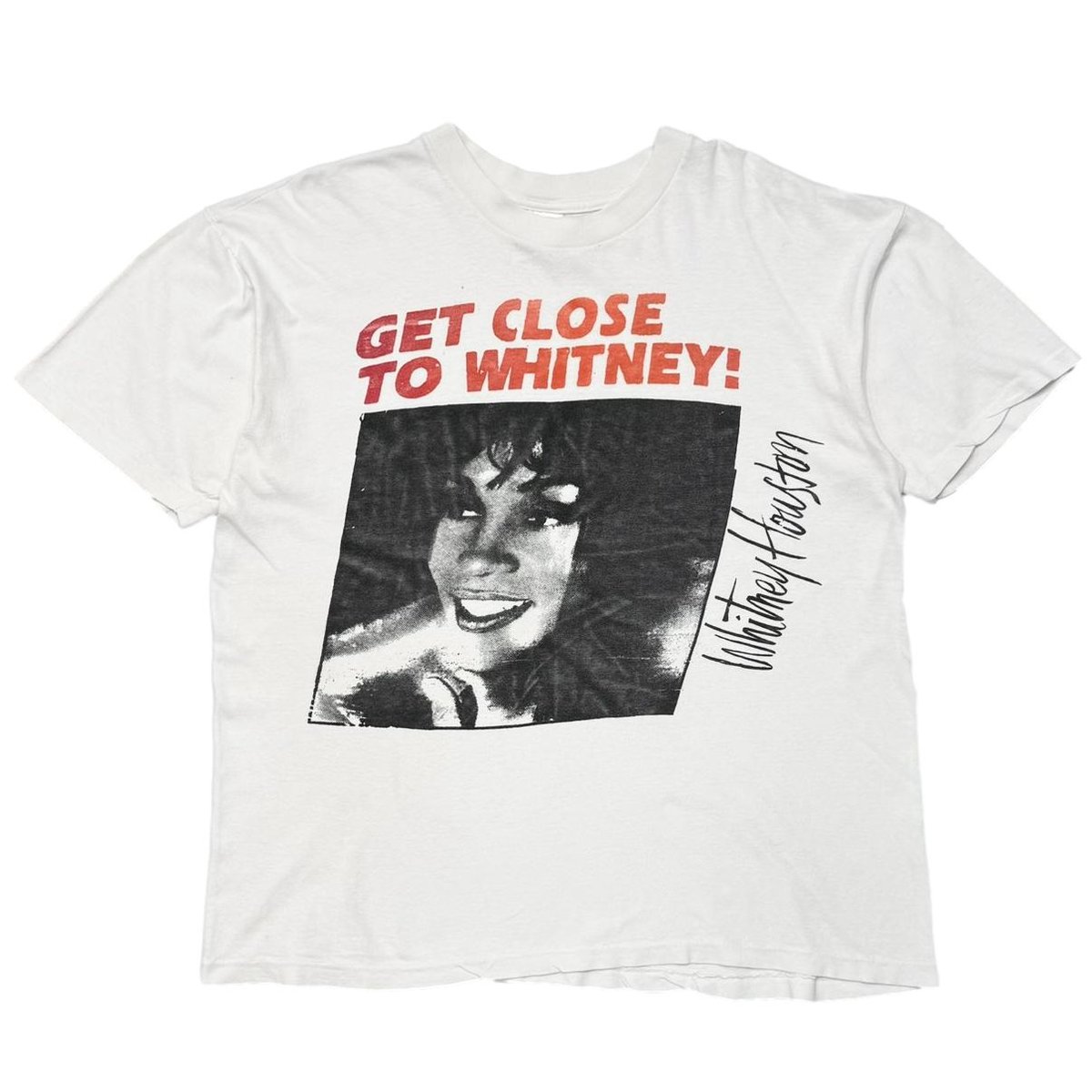 Whitney Houston Tシャツ ホワイト10着限定レア WHITNEY HOUSTON GET CLOSE TO WHITNEY! WHITE SOL
