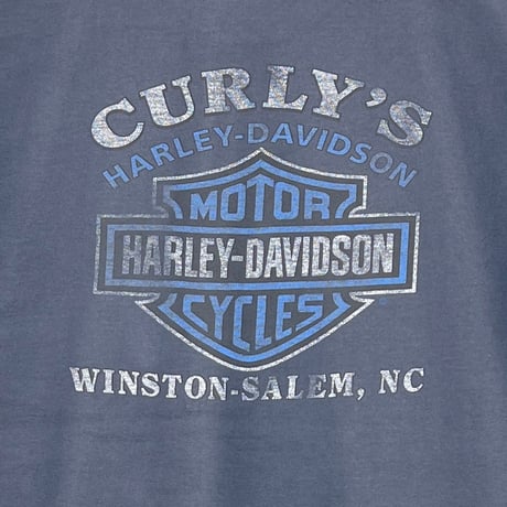 HARLEY DAVIDSON	FRONT POCKET BACK CURLY'S BLUE EMBLEM LS FADED NAVY XL 5794