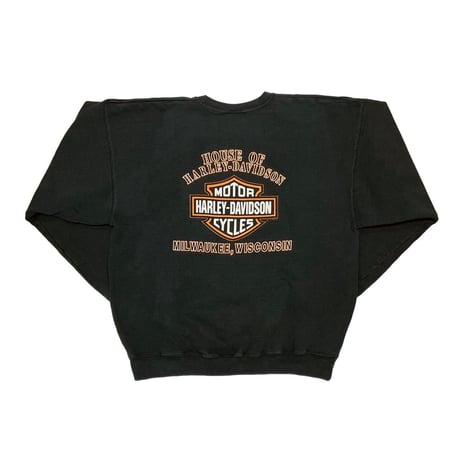 HARLEY DAVIDSON MILWAUKEE, WISCONSIN DOUBLESIDE EMBLEM LOGO CREWNECK SWEATSHIRT XL 4090