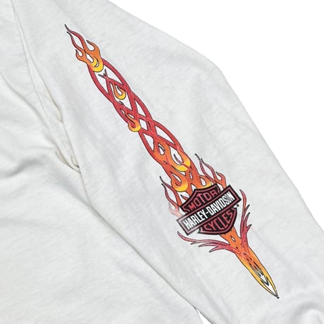 HARLEY DAVIDSON FLAME EMBLEM LOGO VICTORVILLE CALIFORNIA LS WHITE XL 7324