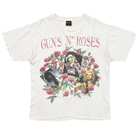 GUNS N' ROSES SKIN N' BONES WORLD TOUR '93 WHITE BROCKUM XL 0053