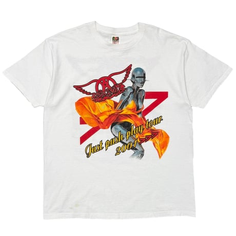 AEROSMITH SPRAYAMA JUST PUSH PLAY BOOOTLEG WHITE FRUIT OF THE LOOM XL 2463